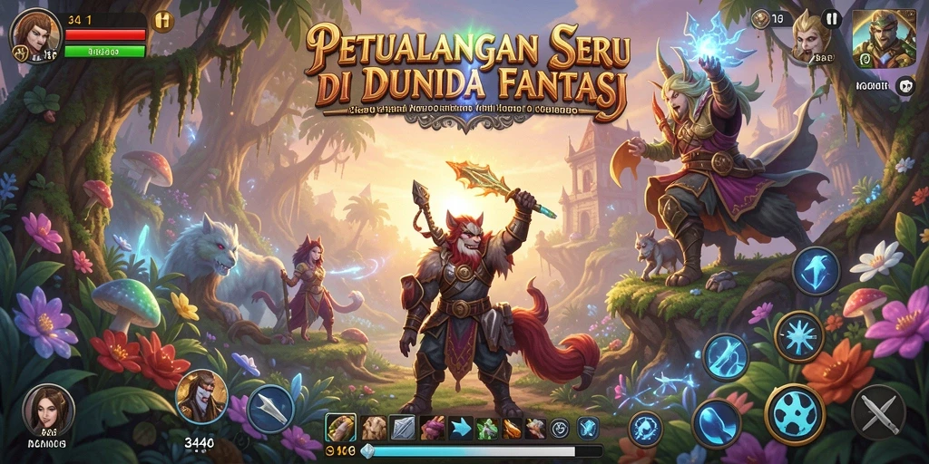 Screenshot gameplay petualangan di dunia penuh tantangan.