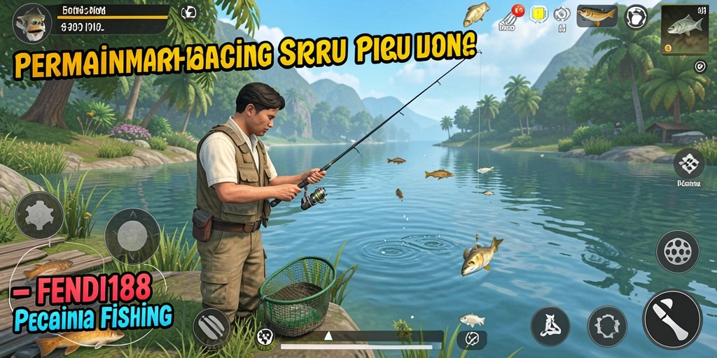 Tampilan utama gameplay <strong>FENDI188</strong> yang menampilkan aksi memancing yang seru.