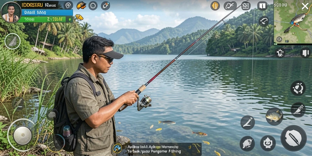 Screenshot IDNSERU menunjukkan gameplay memancing yang menakjubkan dengan grafis luar biasa.