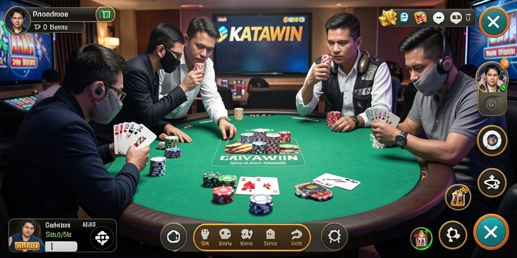 Tangkapan layar KATAWIN menampilkan gameplay poker yang menarik.