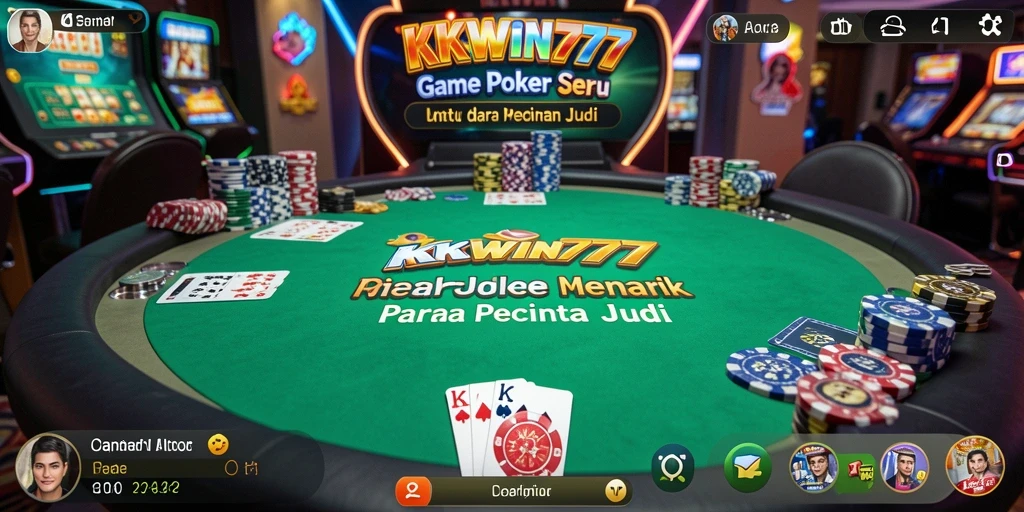 Screenshot utama gameplay KKWIN777 menampilkan suasana kompetitif bermain Poker.