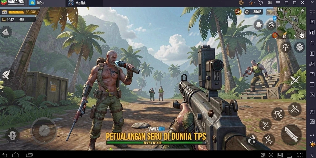 Screenshot menunjukkan aksi seru dalam permainan VANTAIDN TPS.